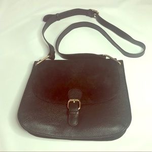 EUC Black suede & leather Brampton London bag